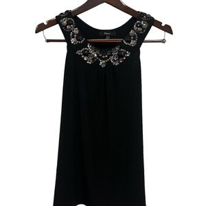 SOLD!!!   Black swing tank with embellishments, racer back style. US Size- M